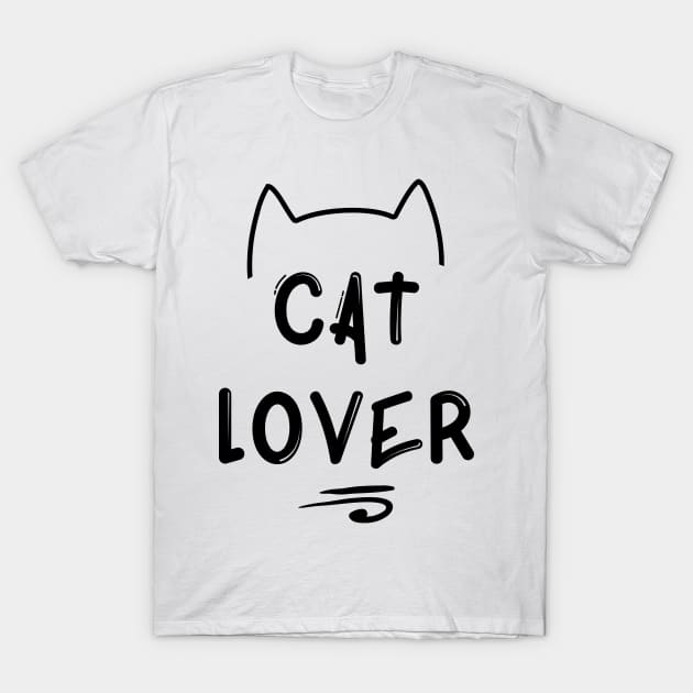 Cat Lover - Black T-Shirt by quotysalad